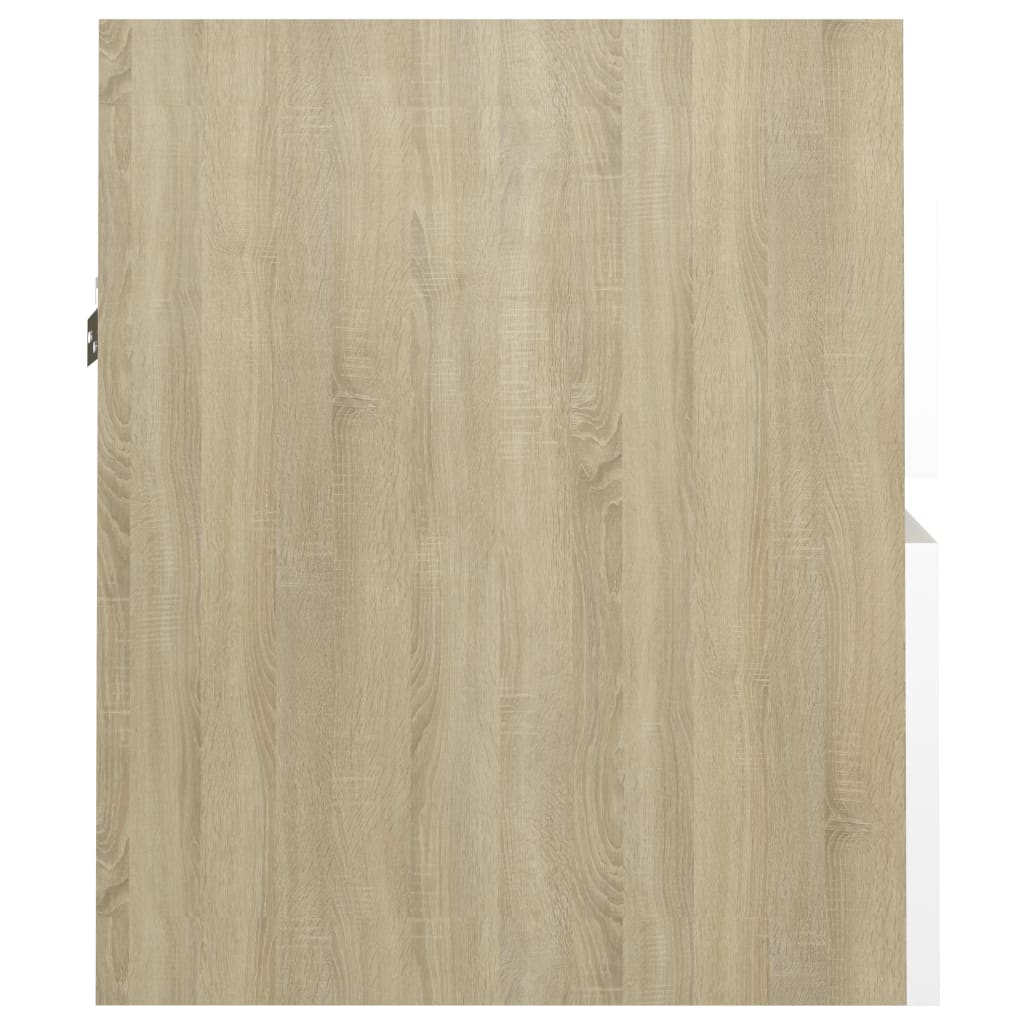 vidaXL Dulap de chiuvetă, alb și stejar Sonoma, 41x38,5x45 cm, PAL