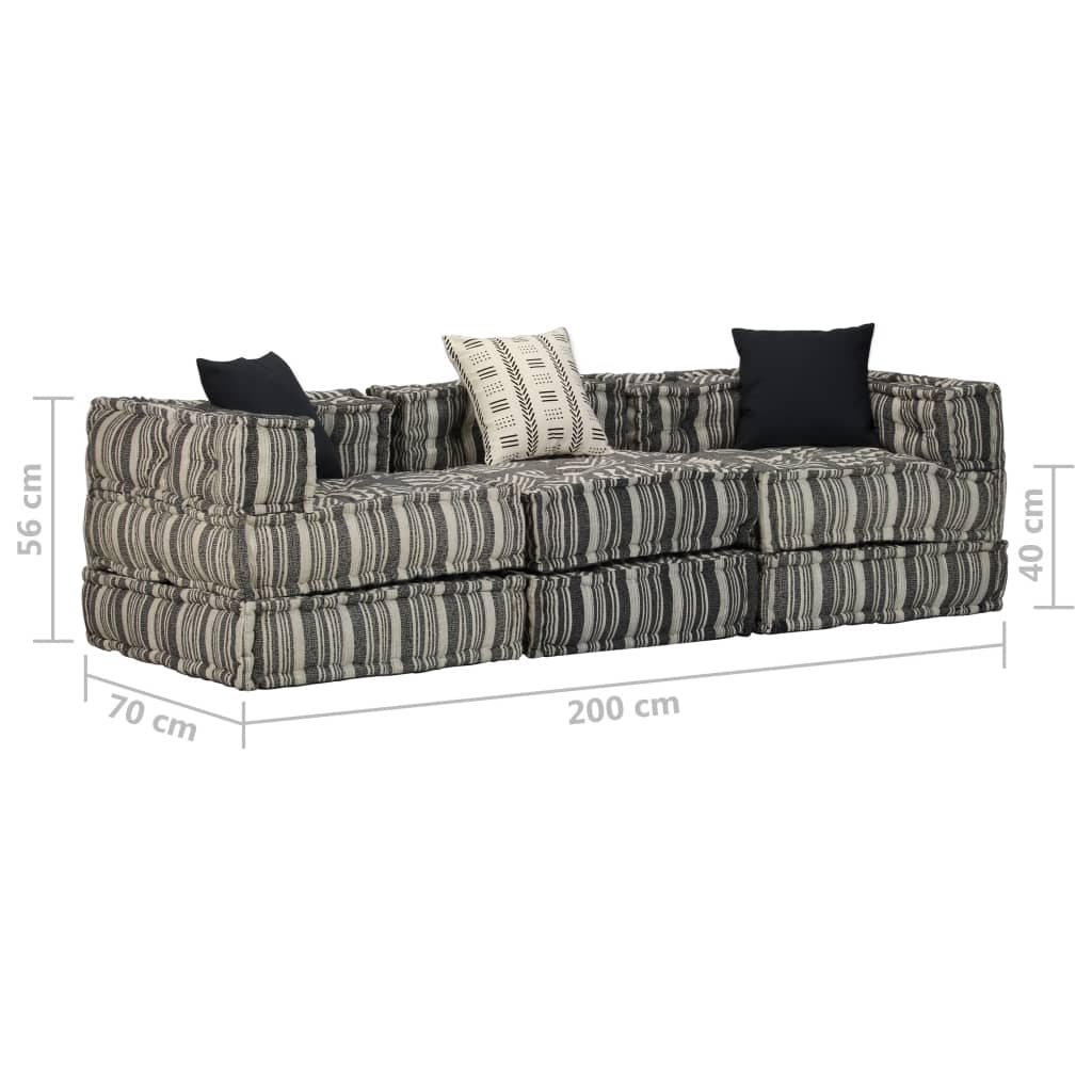 vidaXL Set canapea modulară, 12 piese, material textil, dungi