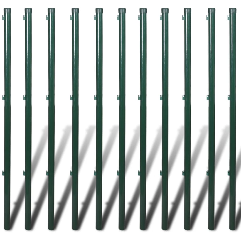 vidaXL Gard din plasă cu stâlpi, verde, 1,5 x 25 m, oțel