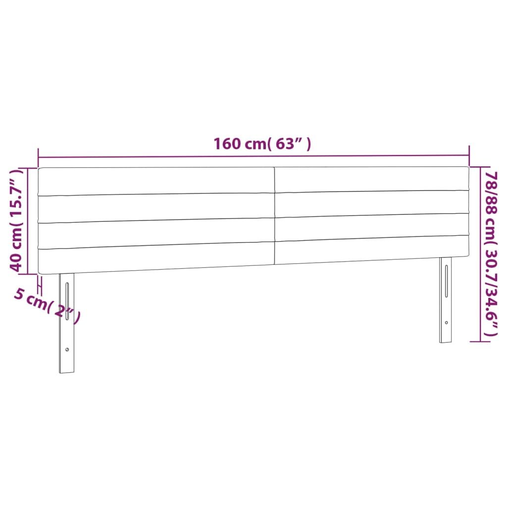vidaXL Tăblii de pat, 2 buc, roz, 80x5x78/88 cm, catifea