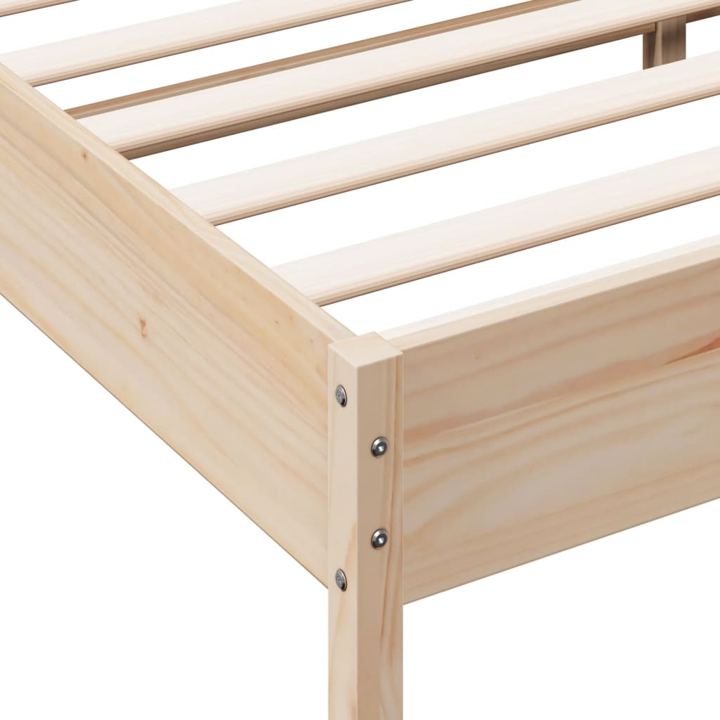 vidaXL Cadru de pat cu tăblie, 140x190 cm, lemn masiv pin