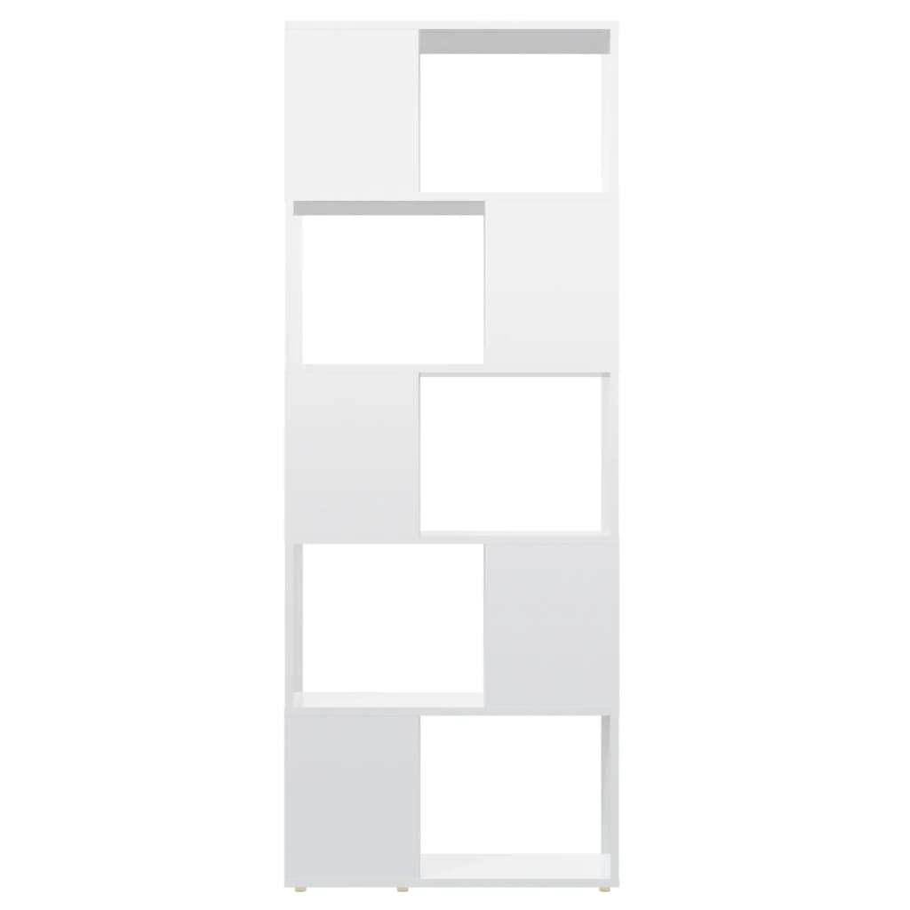 vidaXL Bibliotecă/Separator cameră, alb extralucios, 60x24x155 cm