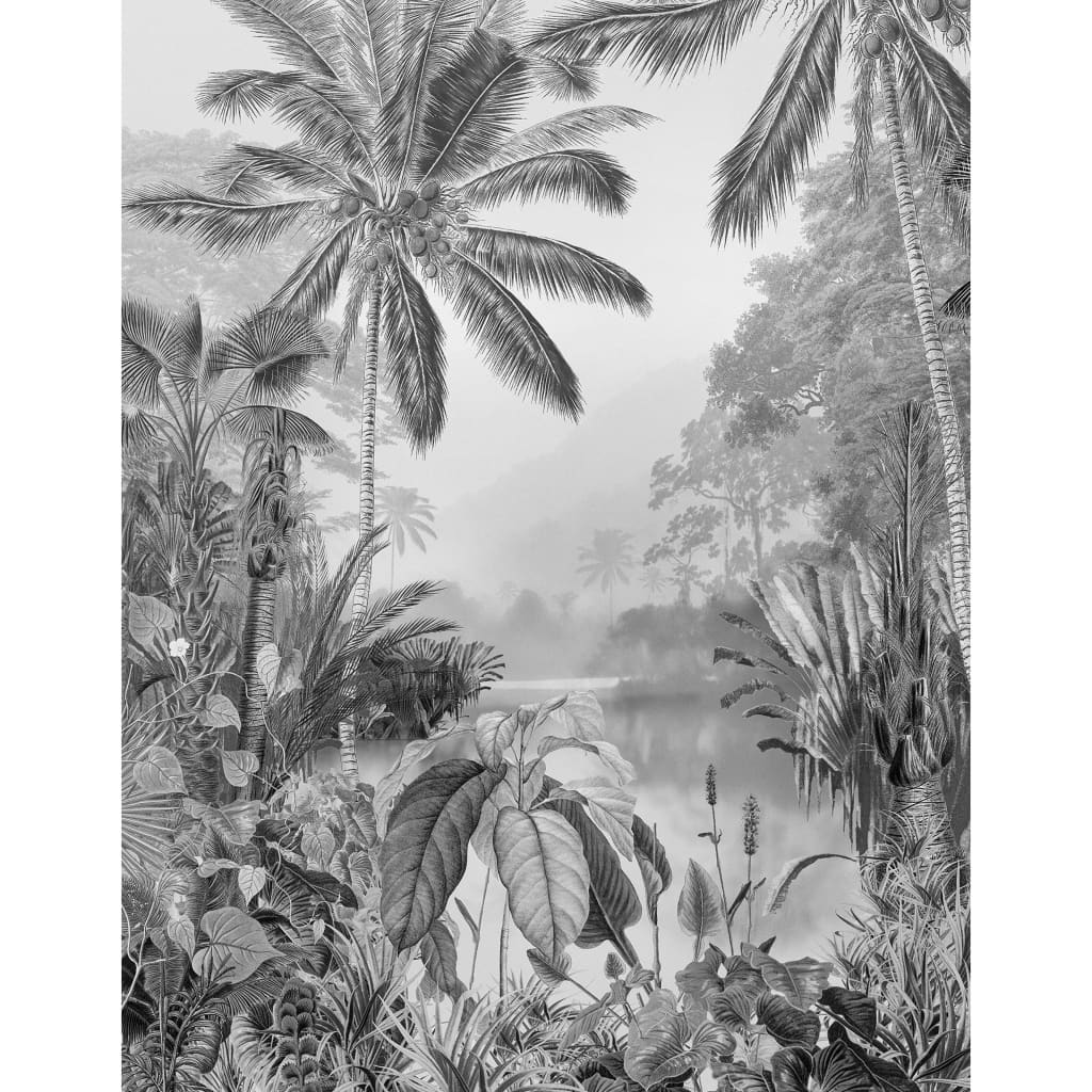 Komar Fototapet mural Lac Tropical alb & negru, 200x270 cm
