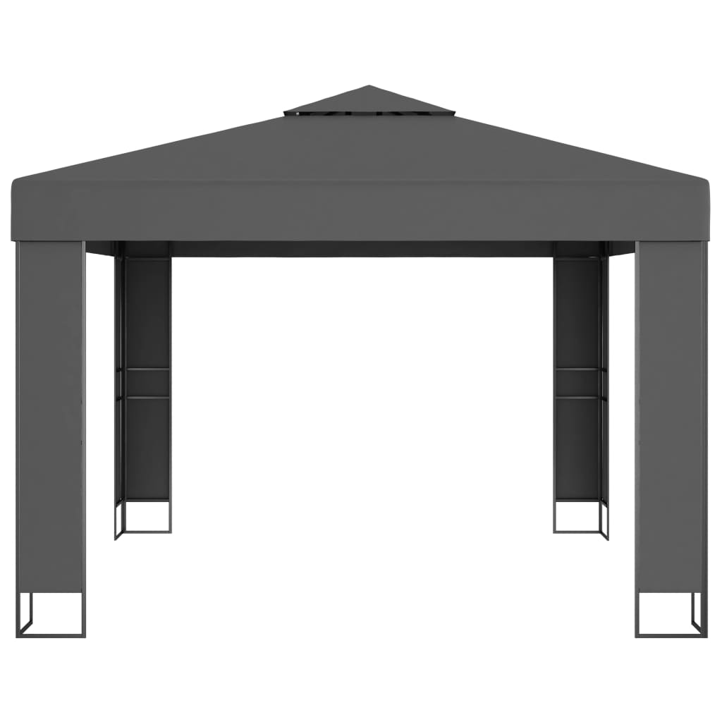 vidaXL Pavilion cu acoperiș dublu, antracit, 3 x 3 m
