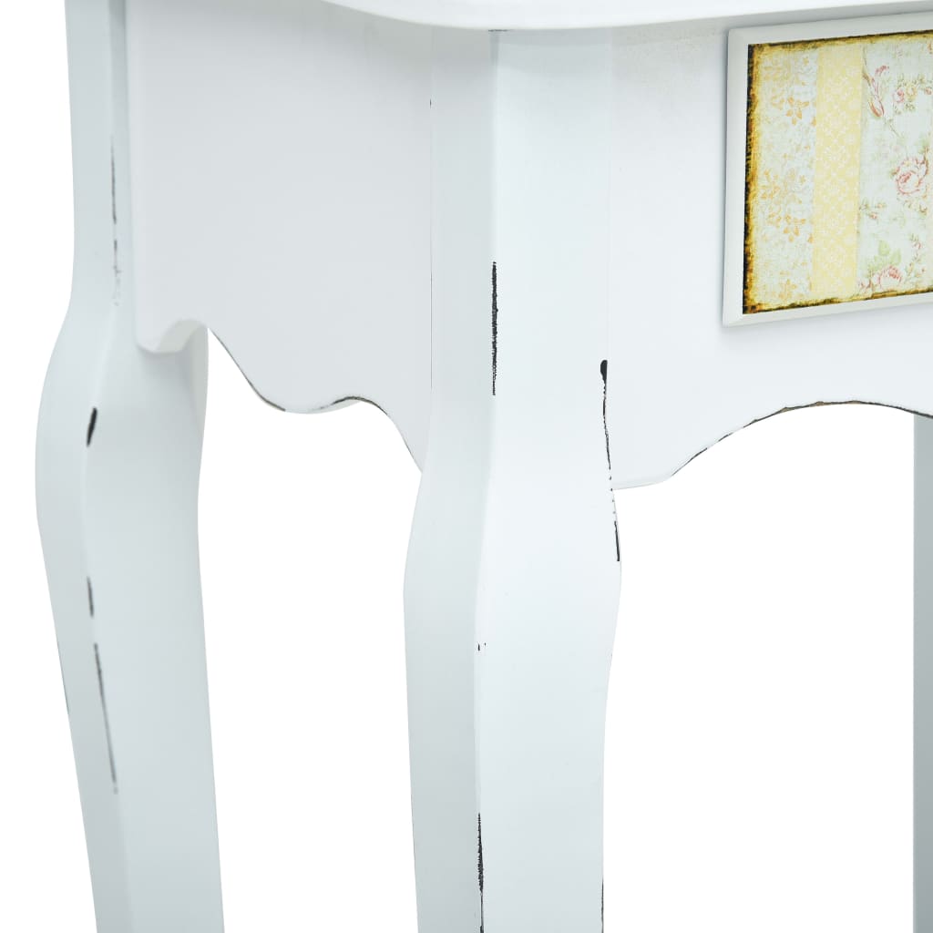 vidaXL Noptieră, alb, 40x30x50,5 cm, lemn