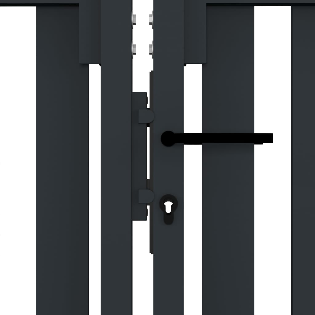 vidaXL Poartă de gard dublă, antracit, 306 x 125 cm, oțel