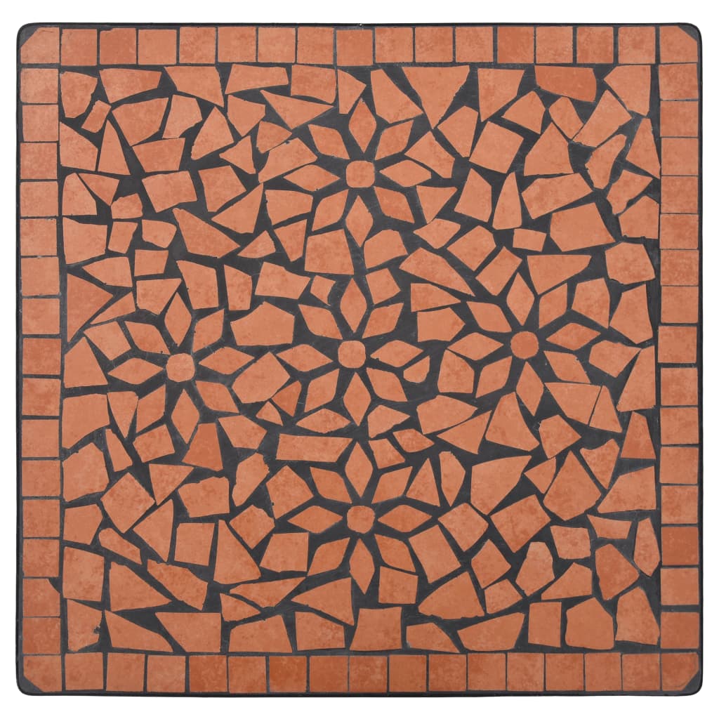 vidaXL Masă de bistro mozaic, cărămiziu, 60 cm, ceramică