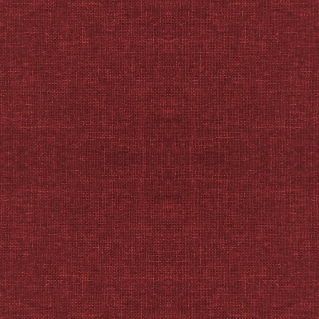 vidaXL Scaun cu picioare din lemn, roșu vin, material textil