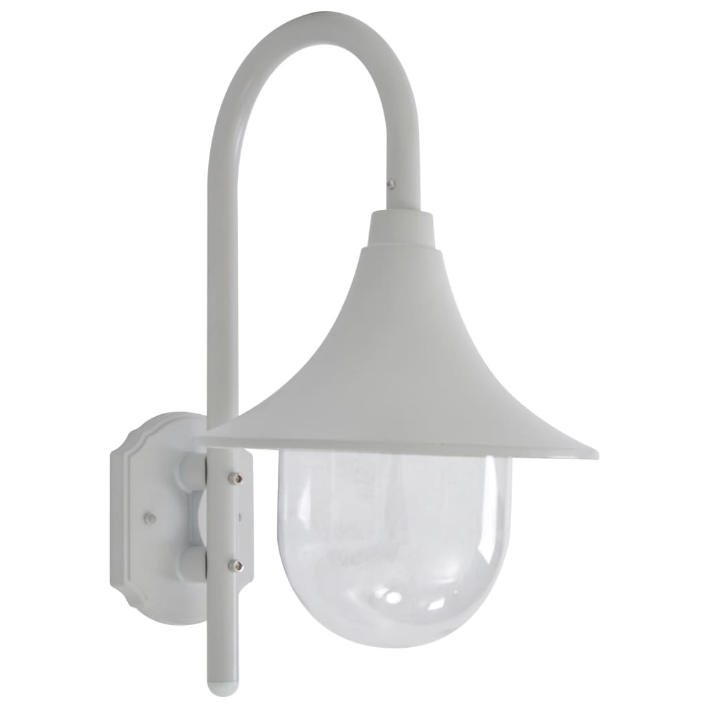 vidaXL Lampă de perete de grădină E27, alb, 42 cm, aluminiu