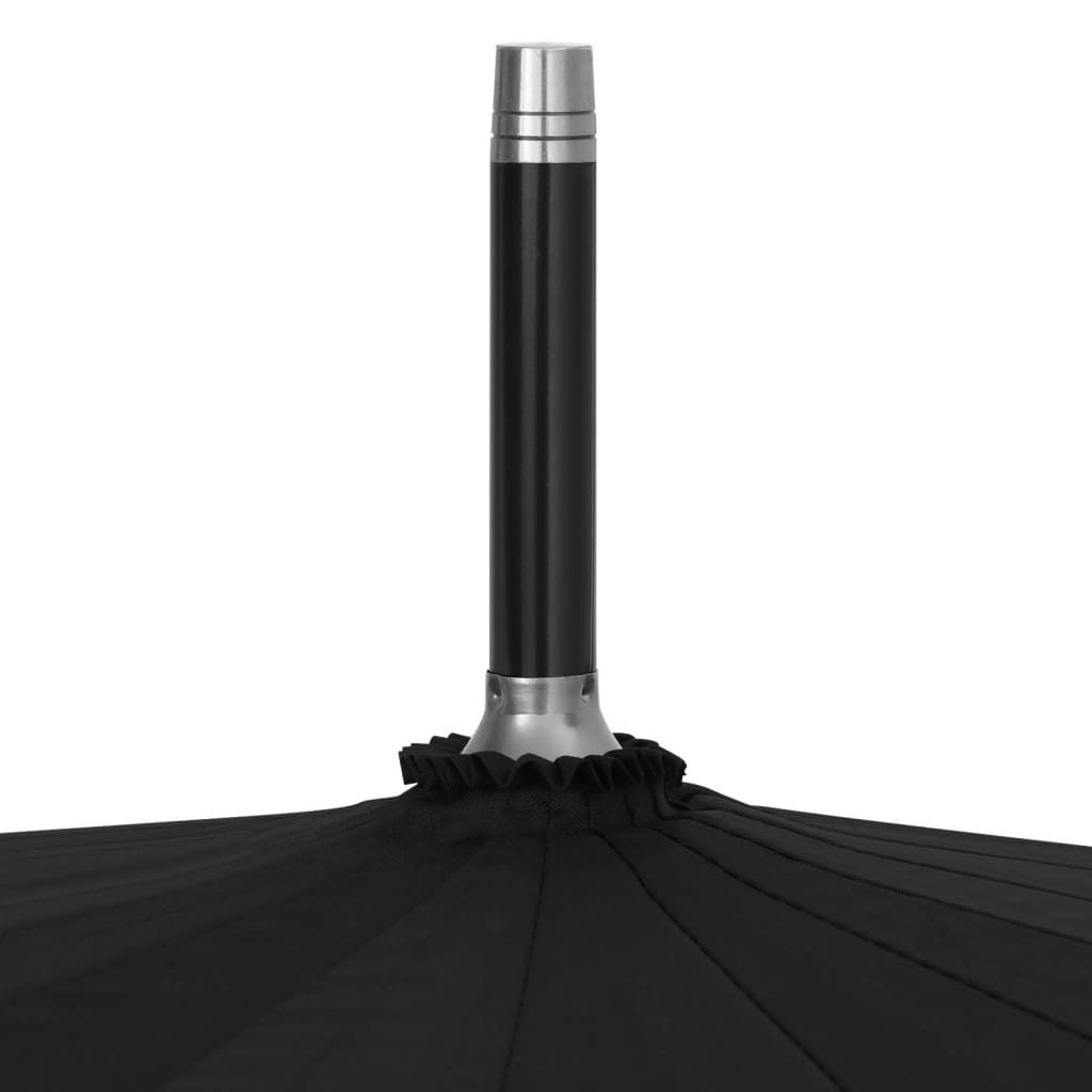 vidaXL Umbrelă automată, negru, 120 cm