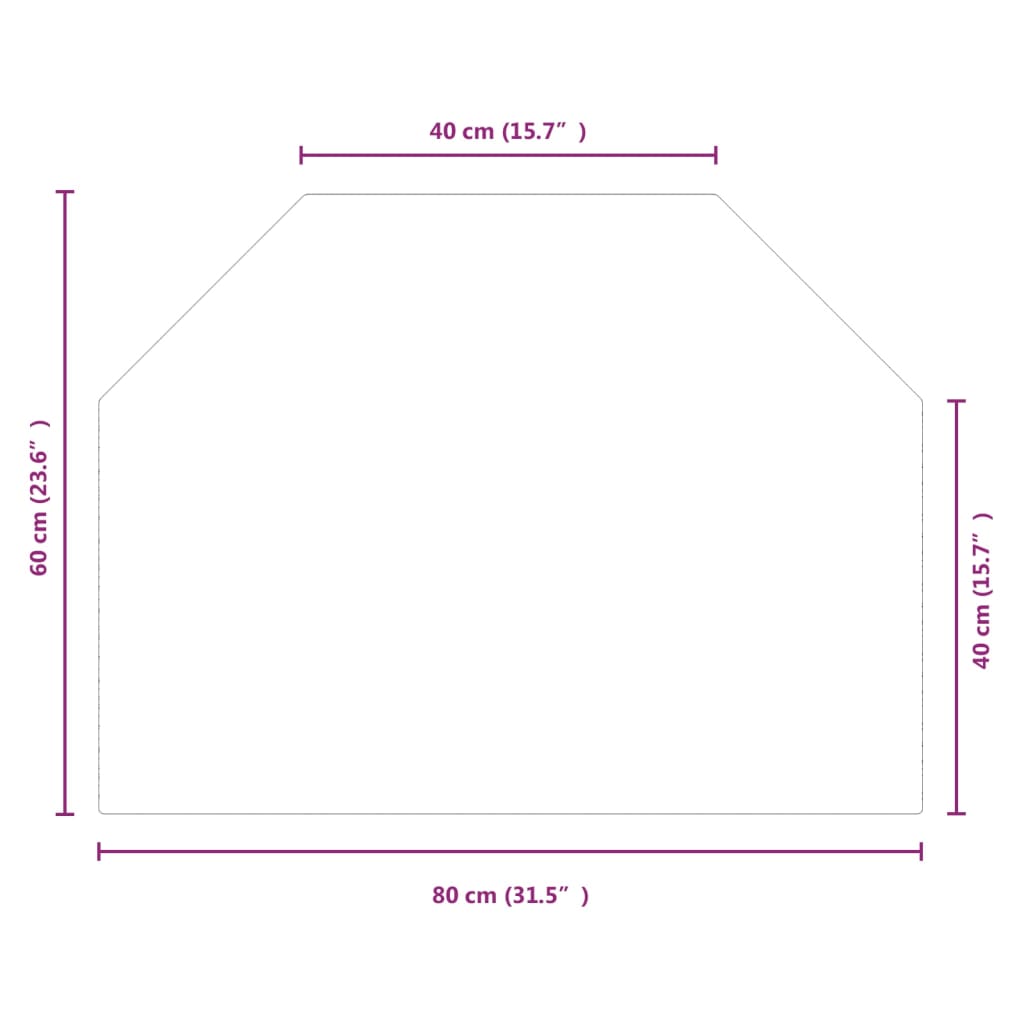 vidaXL Placă de sticlă pentru șemineu, hexagonală, 80x60 cm