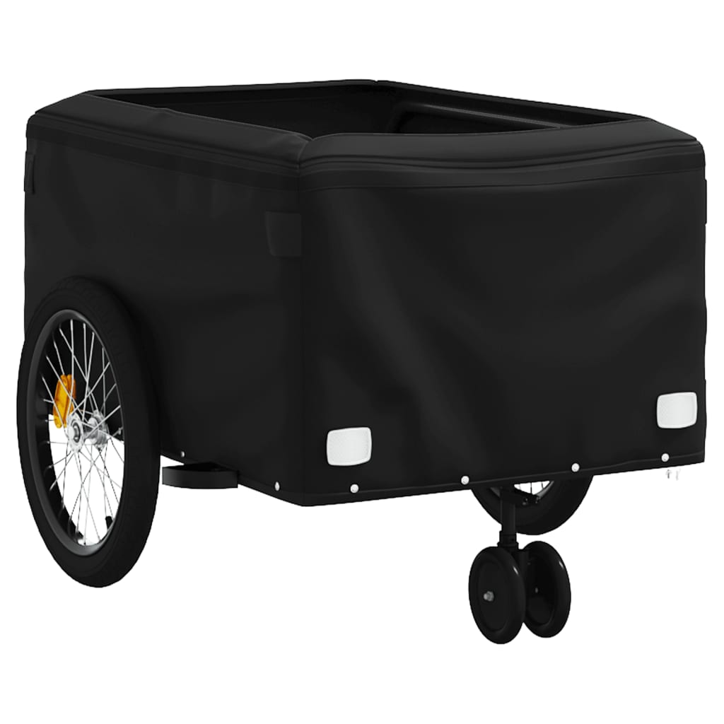 vidaXL Remorcă pentru biciclete, negru și portocaliu, 45 kg, fier