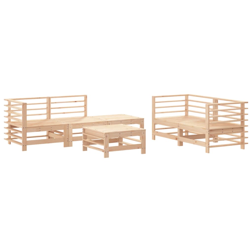 vidaXL Set mobilier relexare de grădină, 6 piese, lemn masiv de pin
