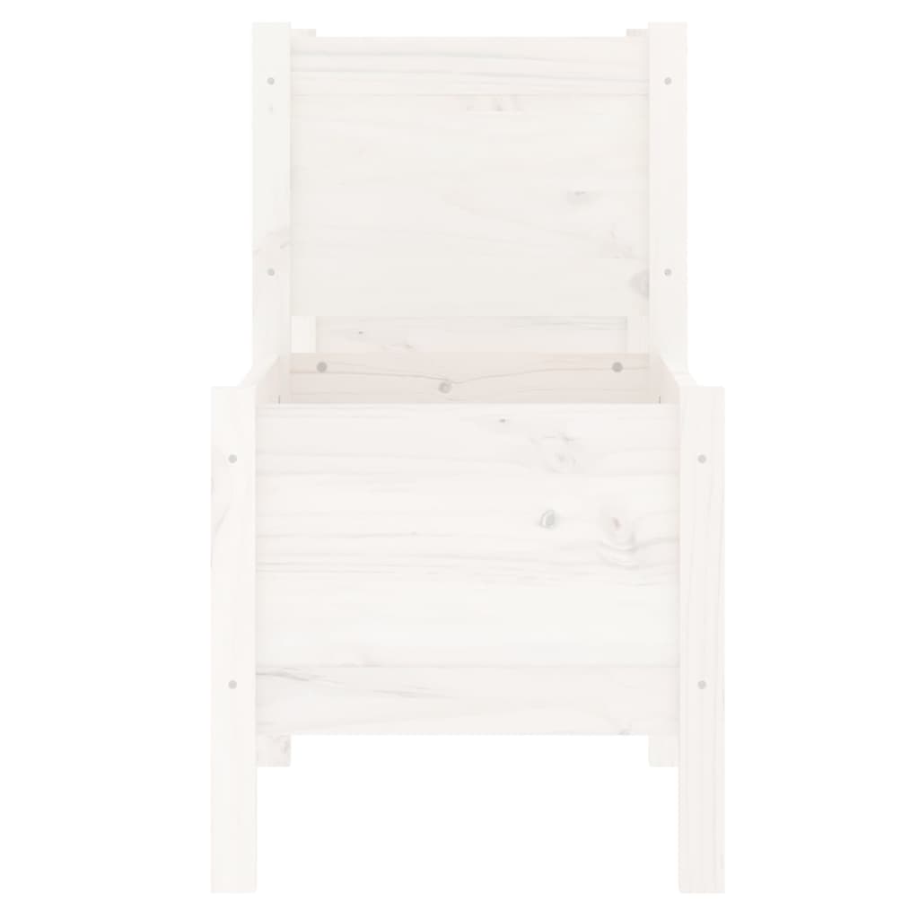 vidaXL Jardinieră, alb, 245,5x44x75 cm, lemn masiv de pin