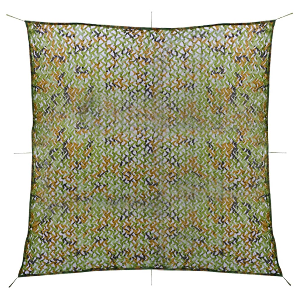vidaXL Plasă de camuflaj cu geantă de depozitare, verde, 5x5 m