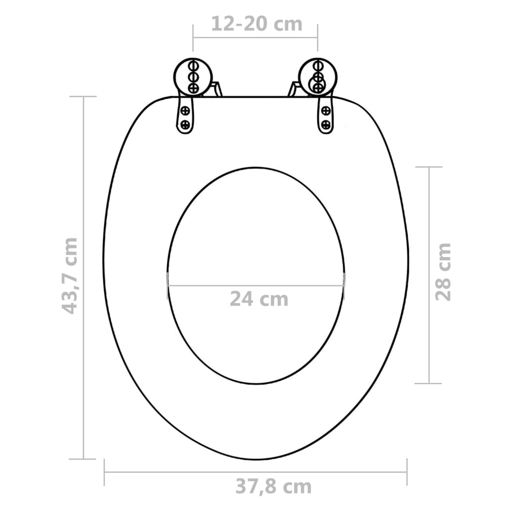 vidaXL Scaune WC cu capac, 2 buc., MDF, model pinguin