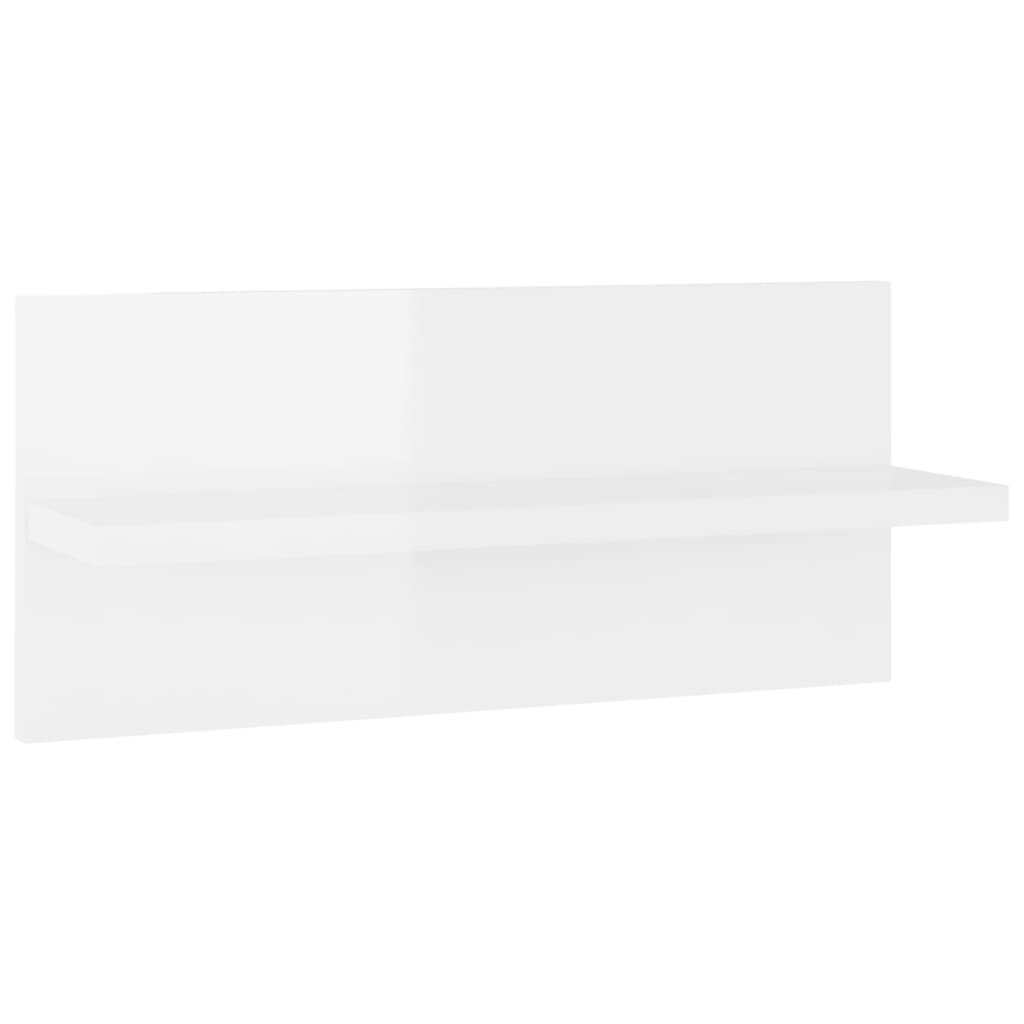 vidaXL Rafturi de perete, 4 buc., alb extralucios, 40x11,5x18 cm, PAL
