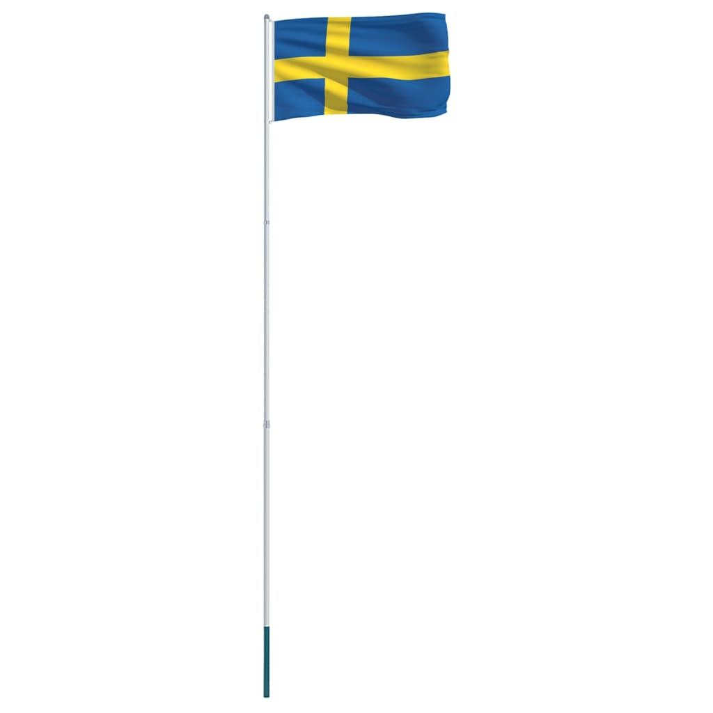 vidaXL Steag Suedia și stâlp de aluminiu, 4 m