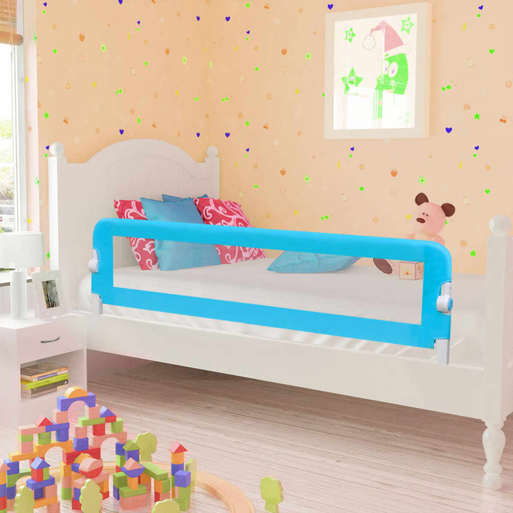 vidaXL Balustradă de protecție pat copii, 2 buc., albastru, 150x42 cm