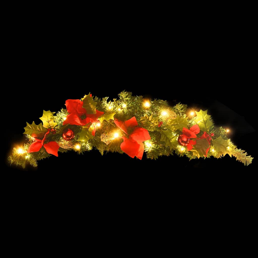vidaXL Arcadă de Crăciun cu lumini LED, verde, 90 cm, PVC