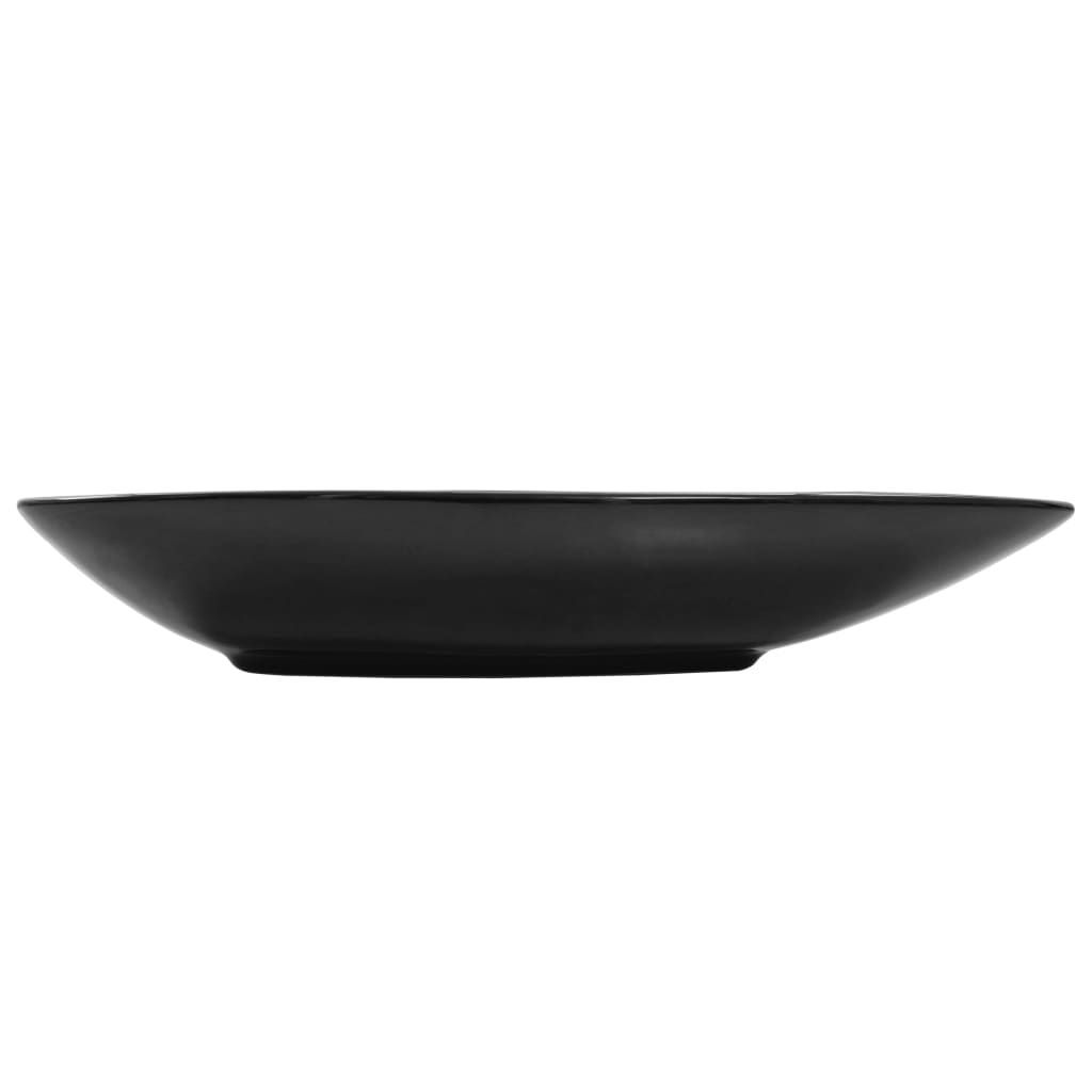 vidaXL Chiuvetă din ceramică, negru, 645 x 455 x 115 mm, triunghi