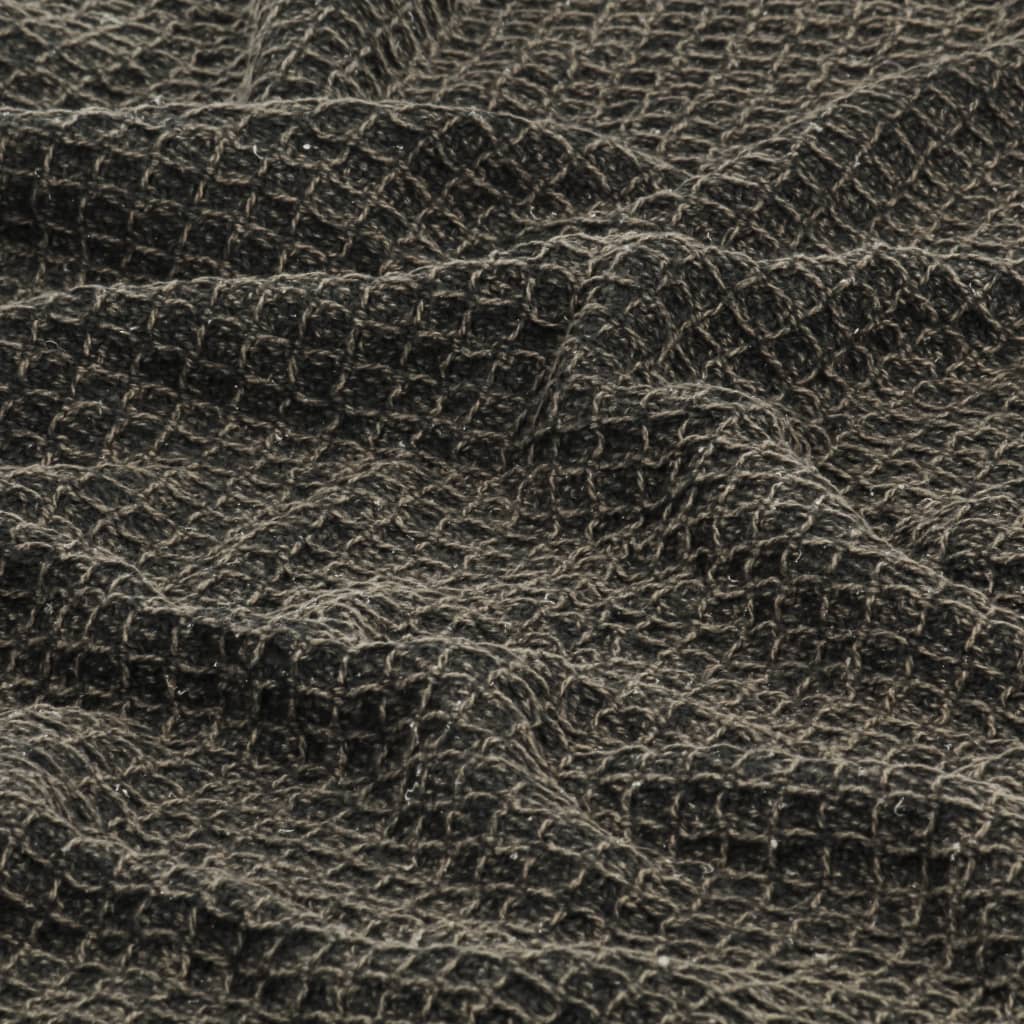 vidaXL Pătură decorativă, antracit/maro, 125 x 150 cm, bumbac