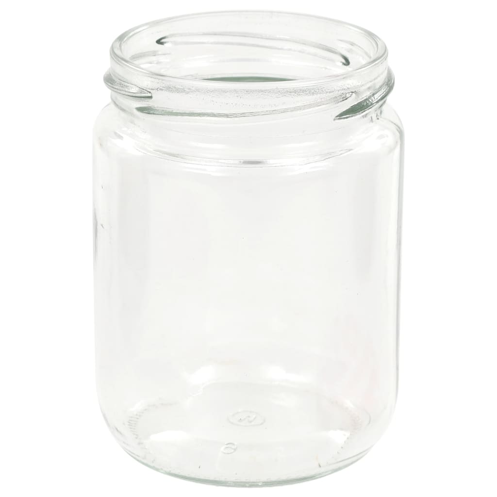 vidaXL Borcane de sticlă pentru gem capac alb și roșu, 48 buc, 230 ml