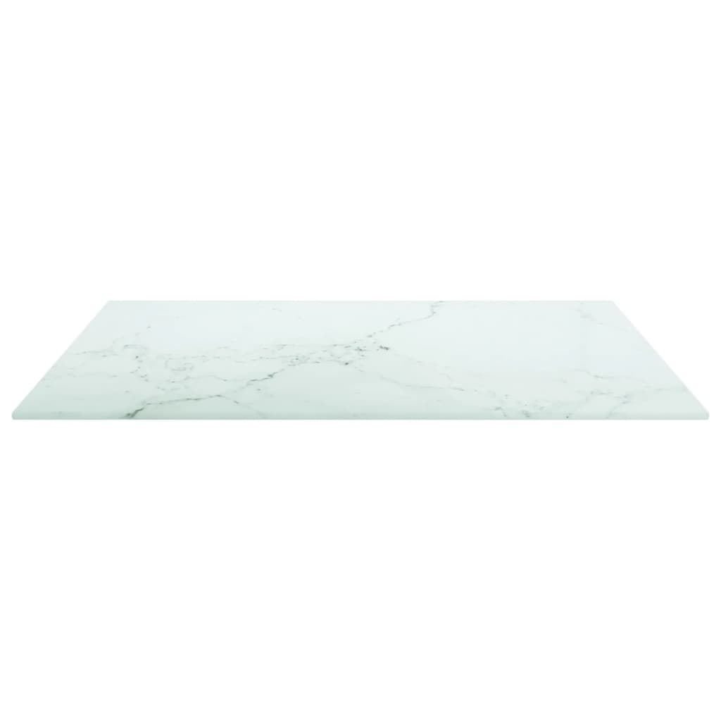 vidaXL Blat masă alb 60x60cm 6mm sticlă securizată, design de marmură