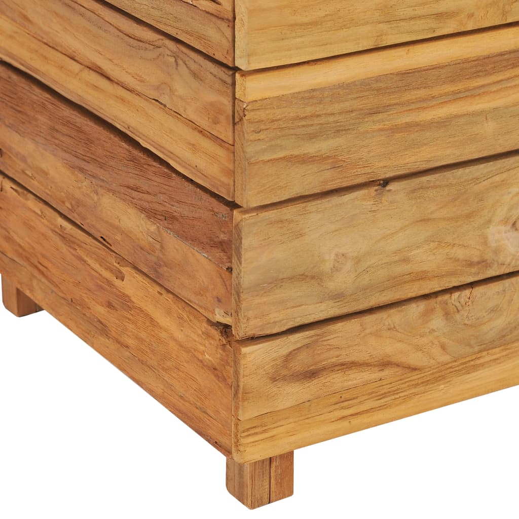 vidaXL Strat înălțat, 50x40x72 cm, lemn de tec reciclat și oțel