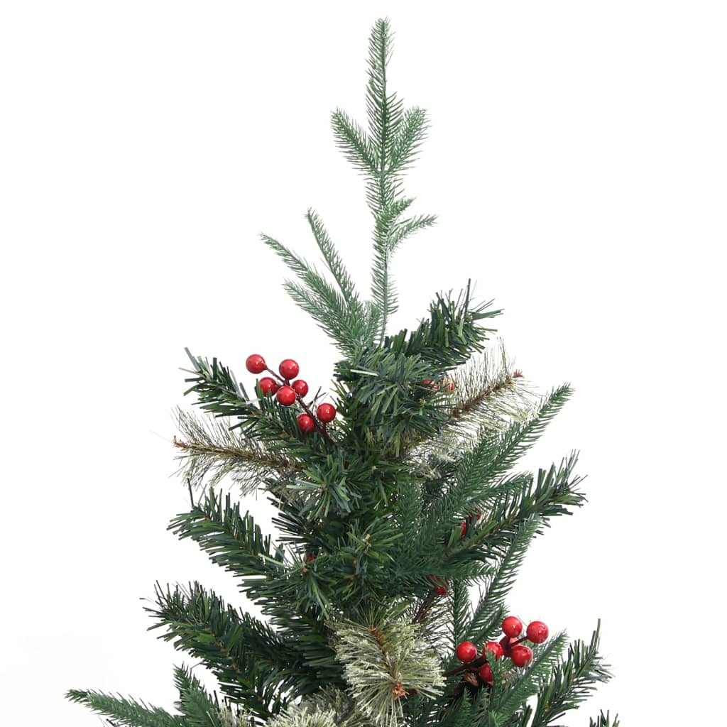 vidaXL Brad de Crăciun cu conuri de pin, verde, 195 cm, PVC&PE