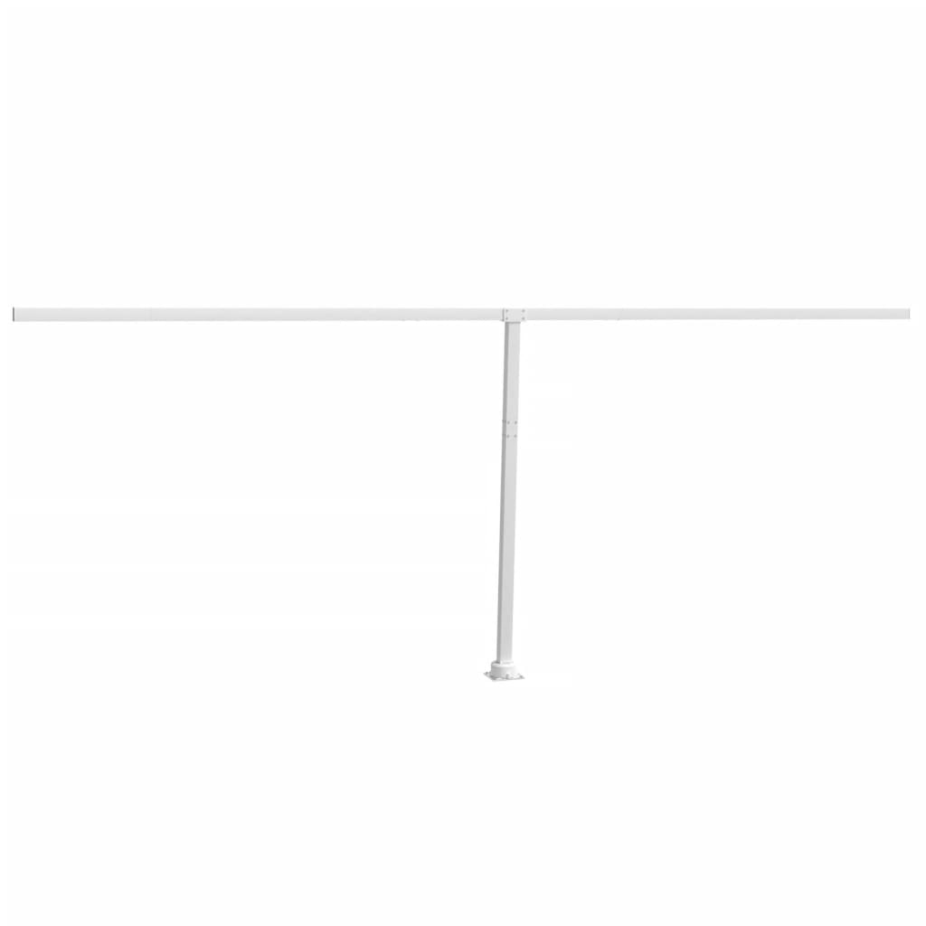 vidaXL Set stâlp pentru copertină, alb, 600x245 cm, fier