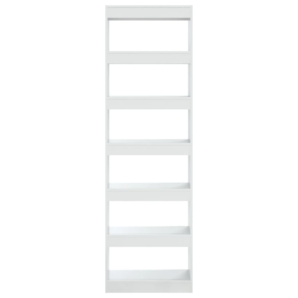 vidaXL Bibliotecă/Separator cameră, alb extralucios, 60x30x198 cm