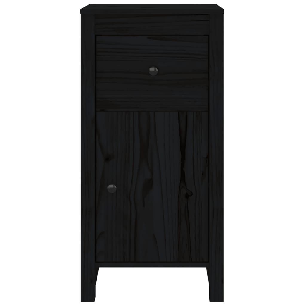 vidaXL Servantă, negru, 40x35x80 cm, lemn masiv de pin