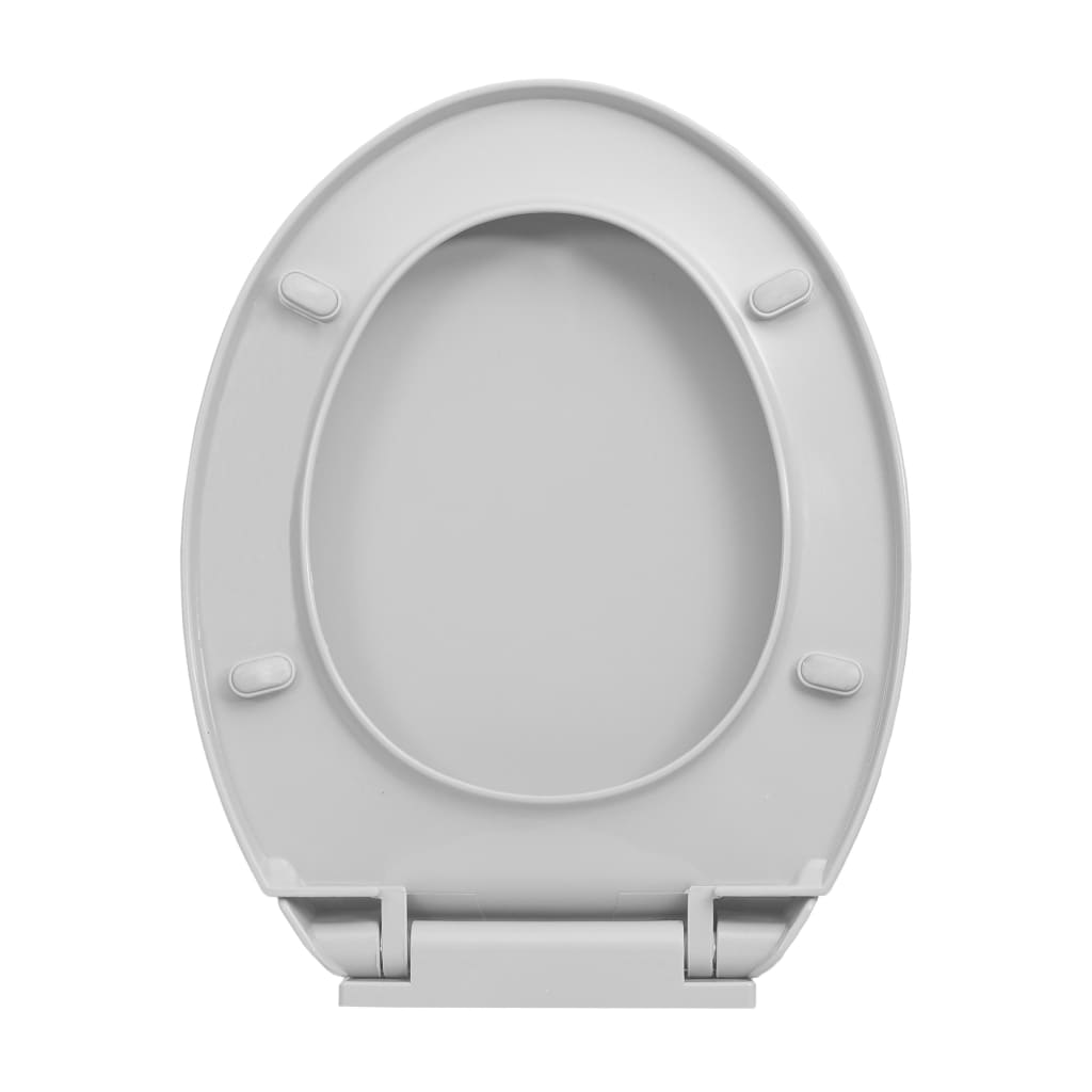 vidaXL Capac WC cu închidere silențioasă, eliberare rapidă, gri, oval
