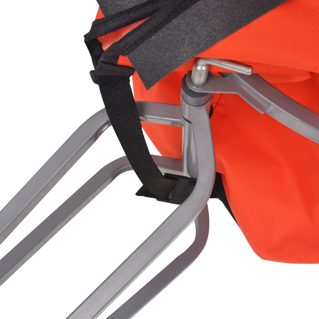 vidaXL Remorcă de bicicletă pentru bagaje, cu sac portocaliu și negru