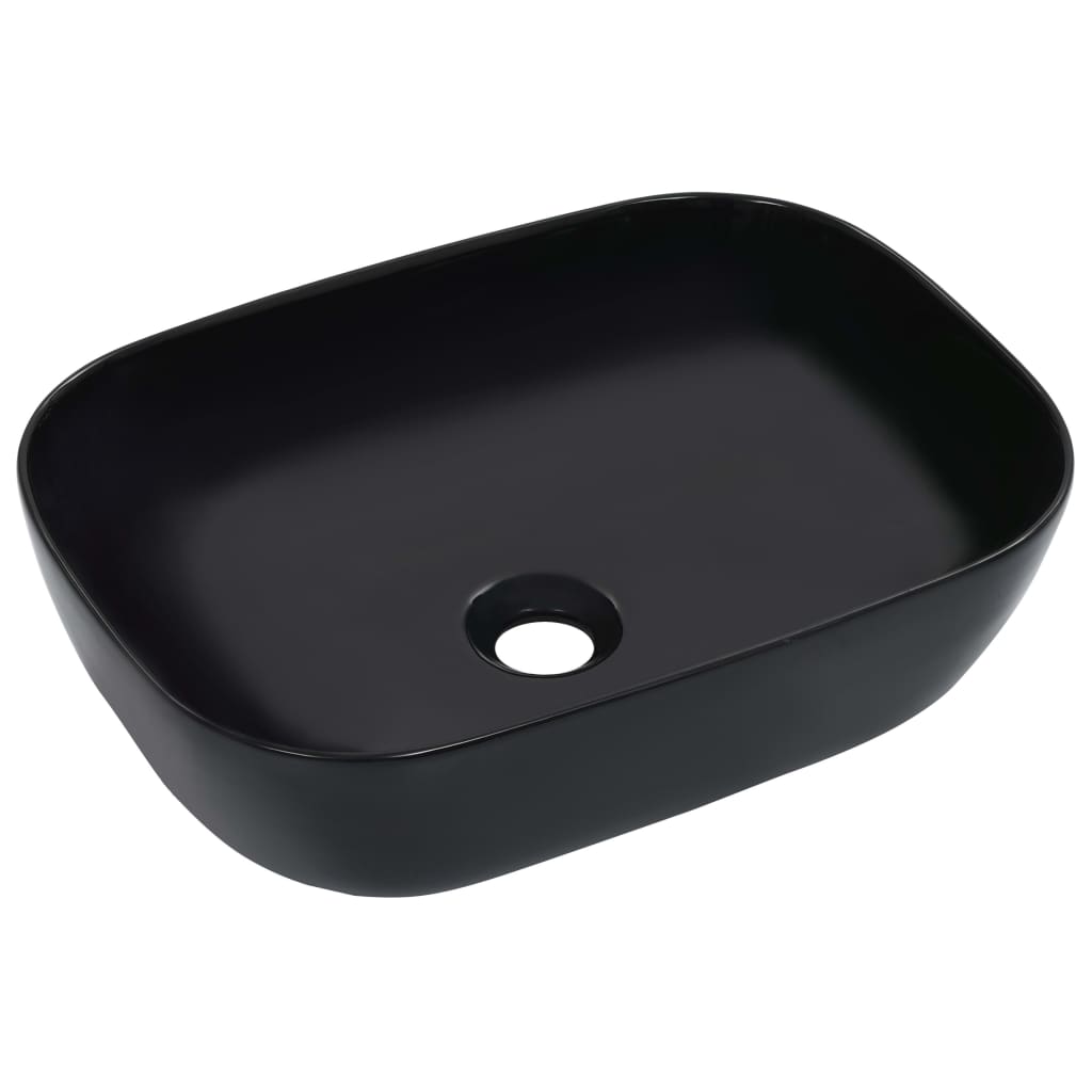 vidaXL Chiuvetă de baie, negru, 45,5 x 32 x 13 cm, ceramică