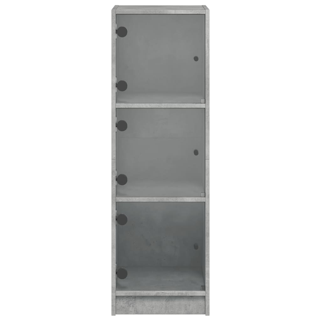 vidaXL Dulap cu uși din sticlă, gri beton, 35x37x109 cm