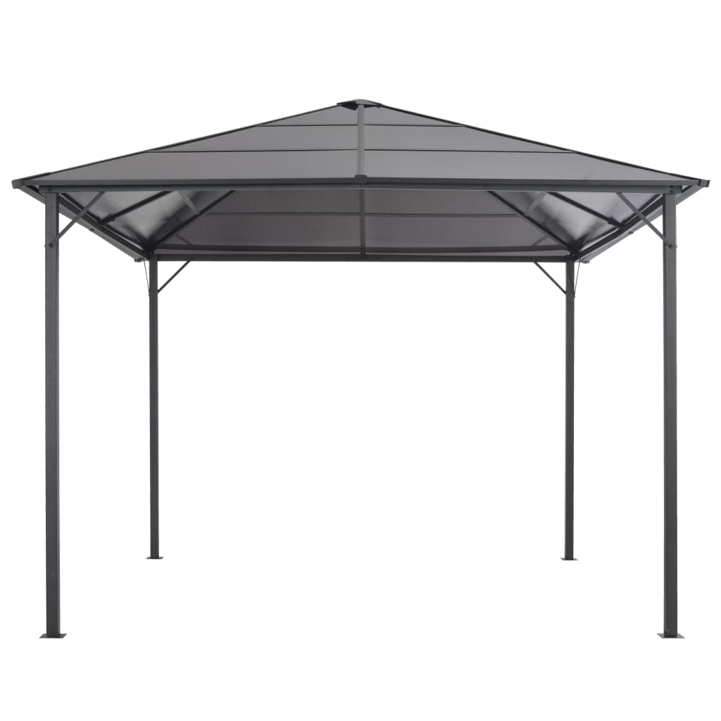 vidaXL Pavilion cu acoperiș, negru, 3 x 3 m, aluminiu