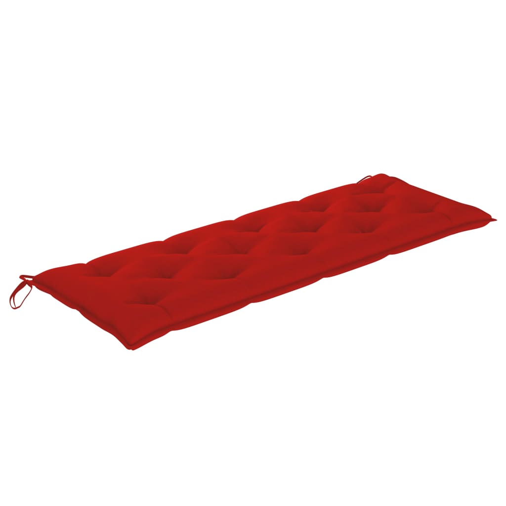 vidaXL Bancă Batavia cu pernă roșie, 150 cm, lemn masiv tec