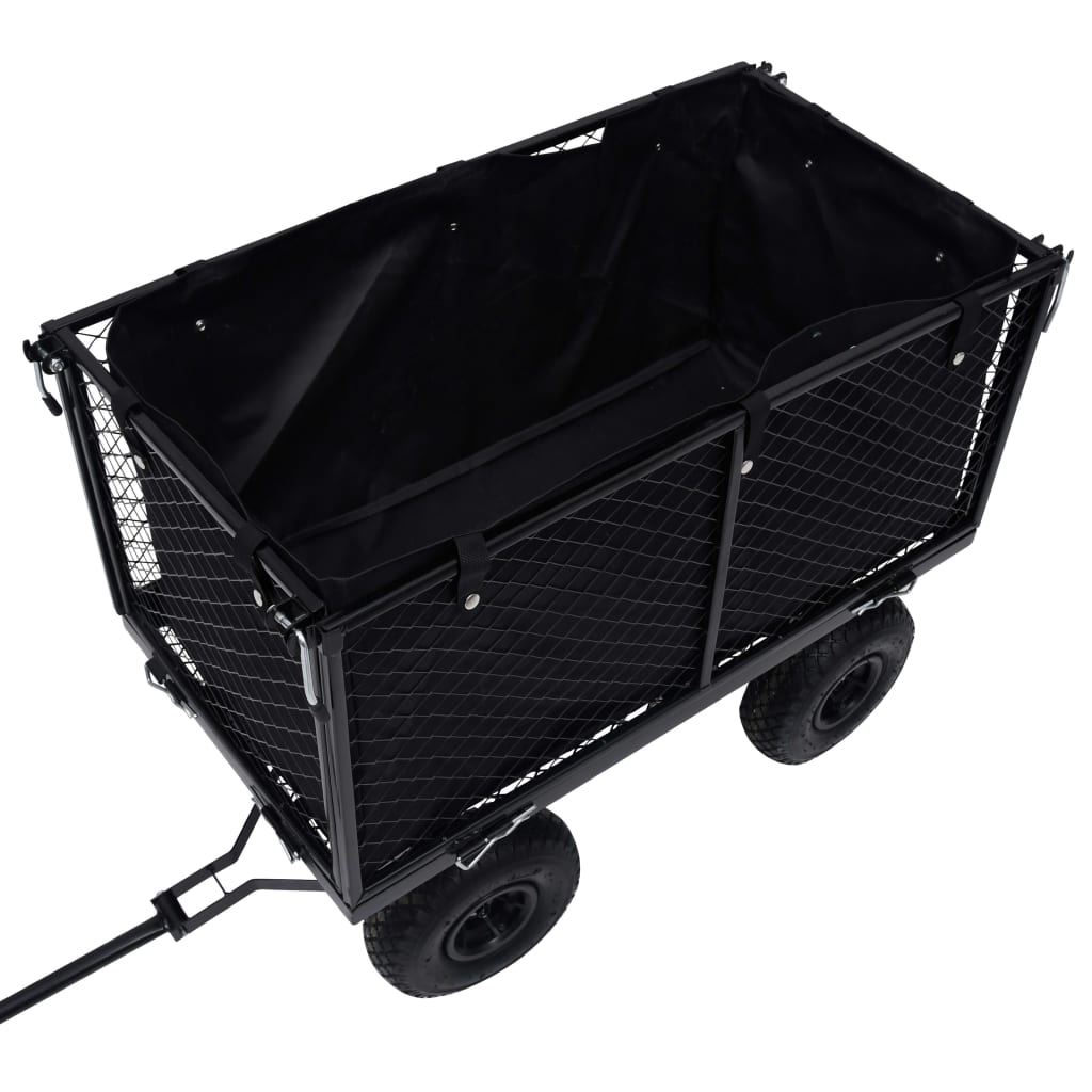 vidaXL Căptușeală cărucior grădină, negru, 81x41x40 cm, textil