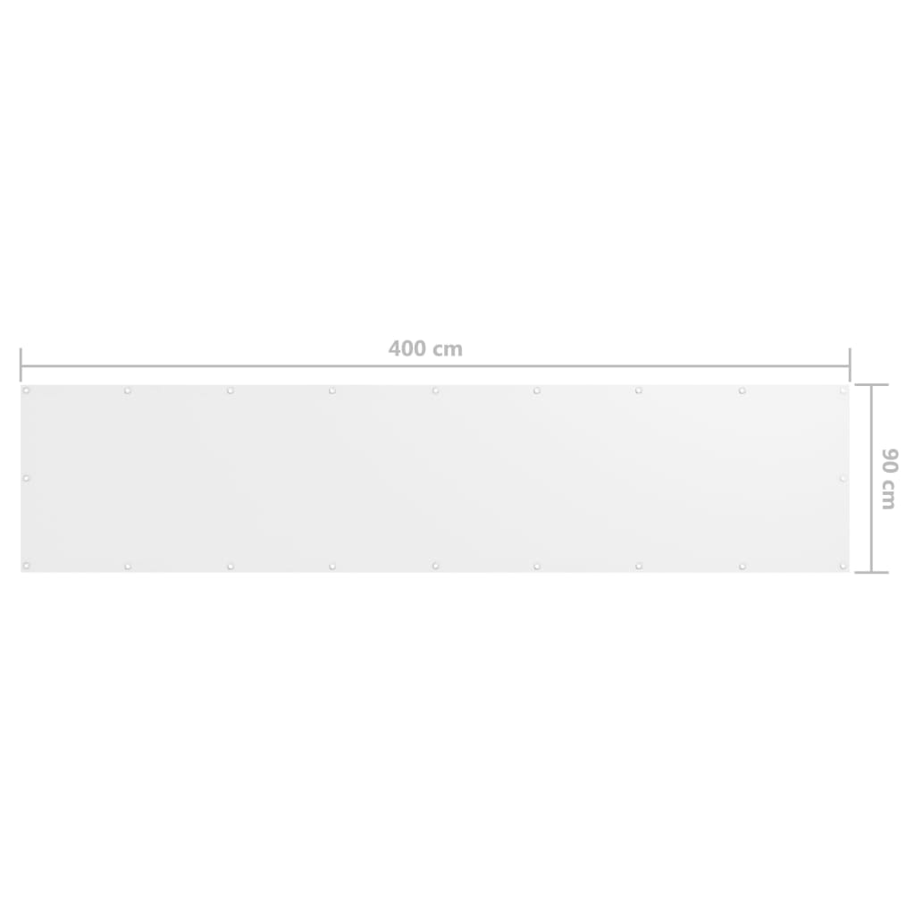 vidaXL Paravan de balcon, alb, 90 x 400 cm, țesătură oxford