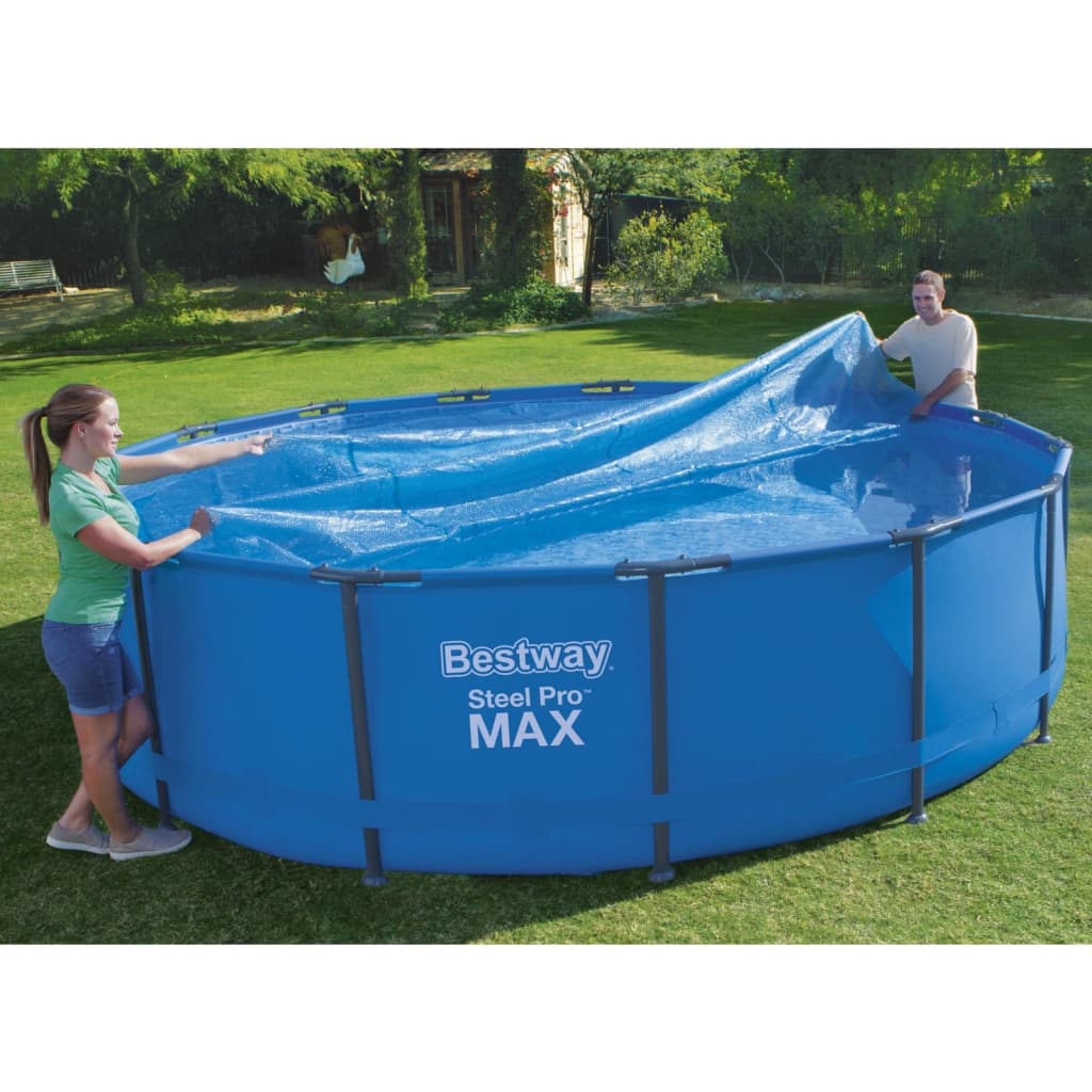 Bestway Husă solară pentru piscină Flowclear, albastru, 462 cm, rotund