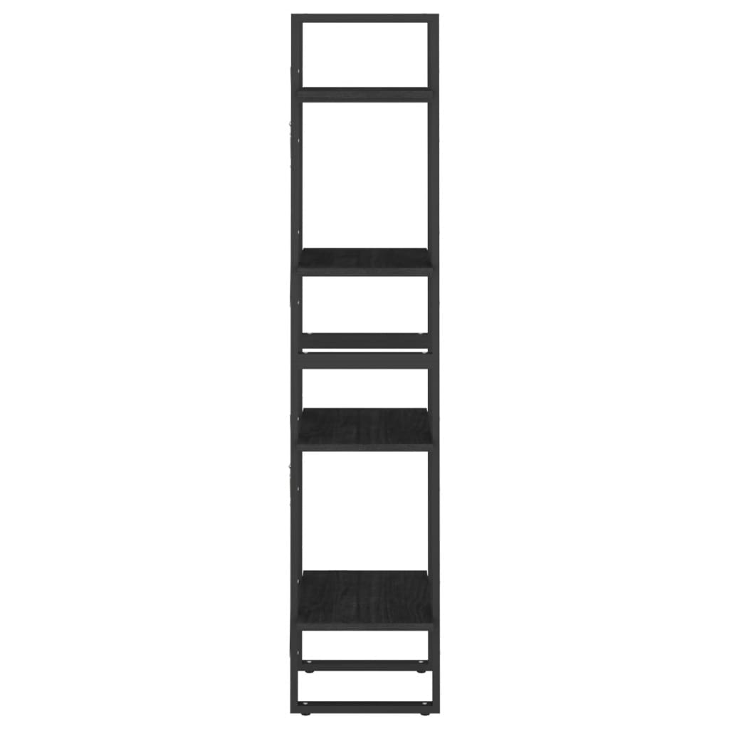 vidaXL Bibliotecă cu 4 rafturi, negru, 40x30x140 cm, lemn masiv de pin