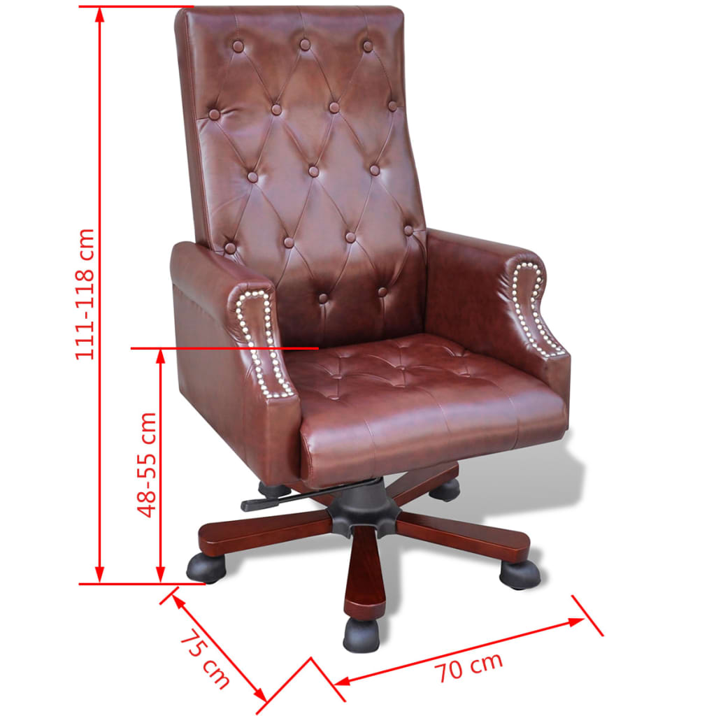 Scaun pentru birou din piele artificială rotativ reglabil Maro
