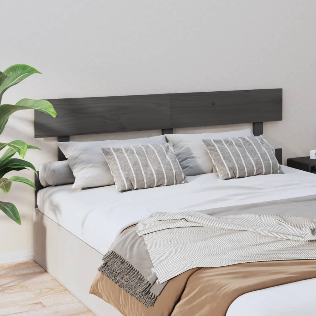 vidaXL Tăblie de pat, gri, 164x3x81 cm, lemn masiv de pin