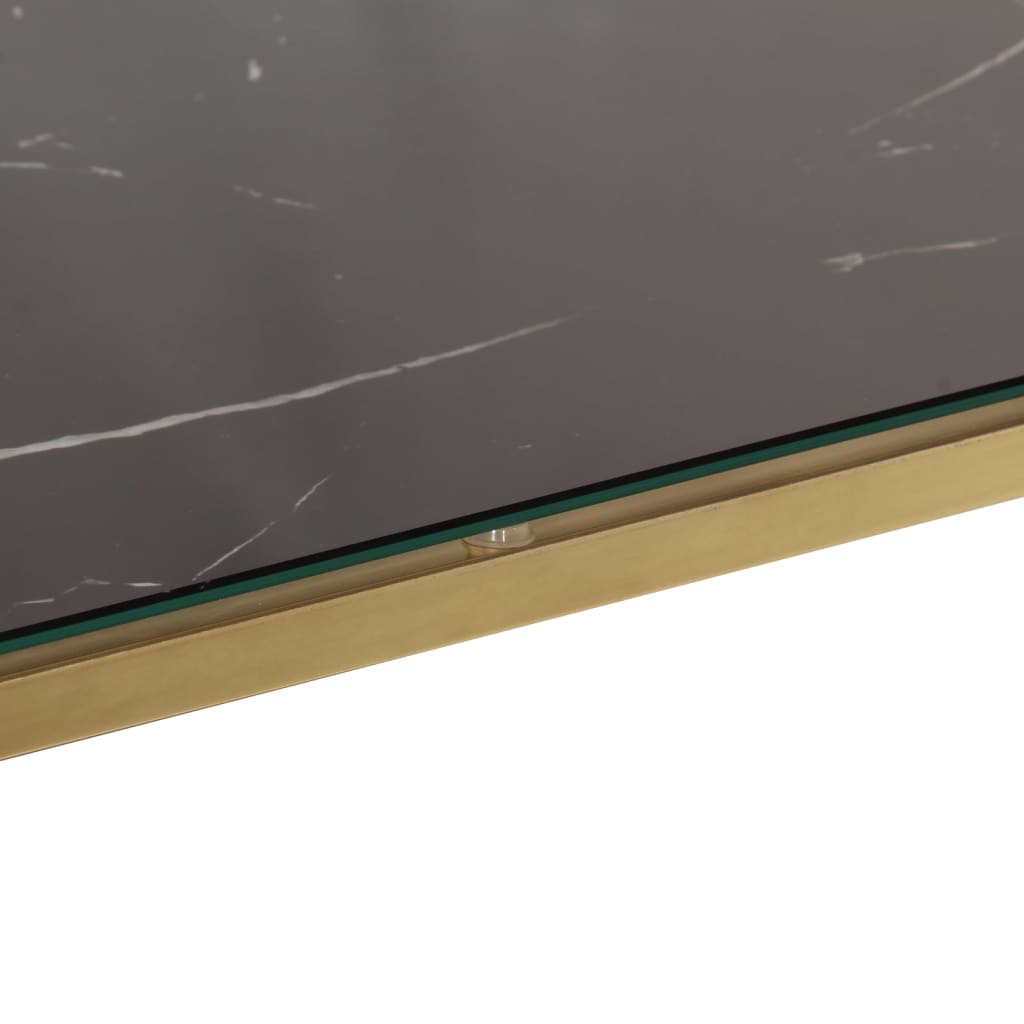 vidaXL Masă consolă, oțel inoxidabil auriu și sticlă securizată
