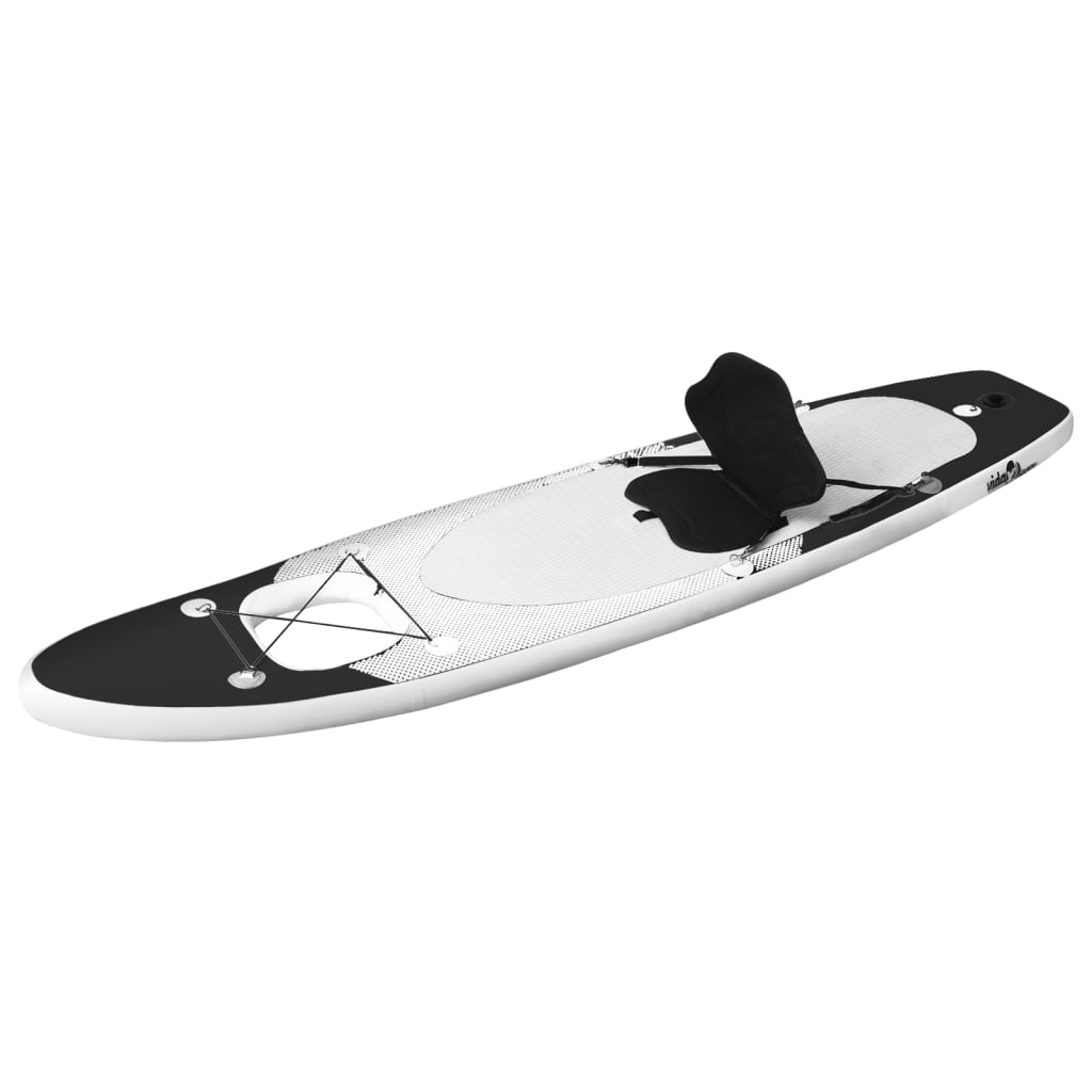 vidaXL Set placă paddleboarding gonflabilă, negru, 330x76x10 cm