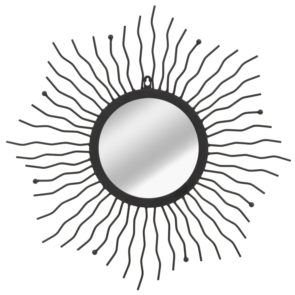 vidaXL Oglindă de perete, negru, 60 cm, raze de soare