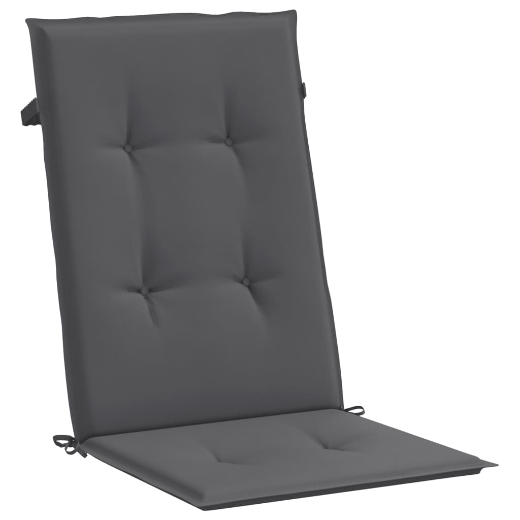 vidaXL Perne scaun cu spătar înalt, 4 buc. antracit 120x50x3 cm textil