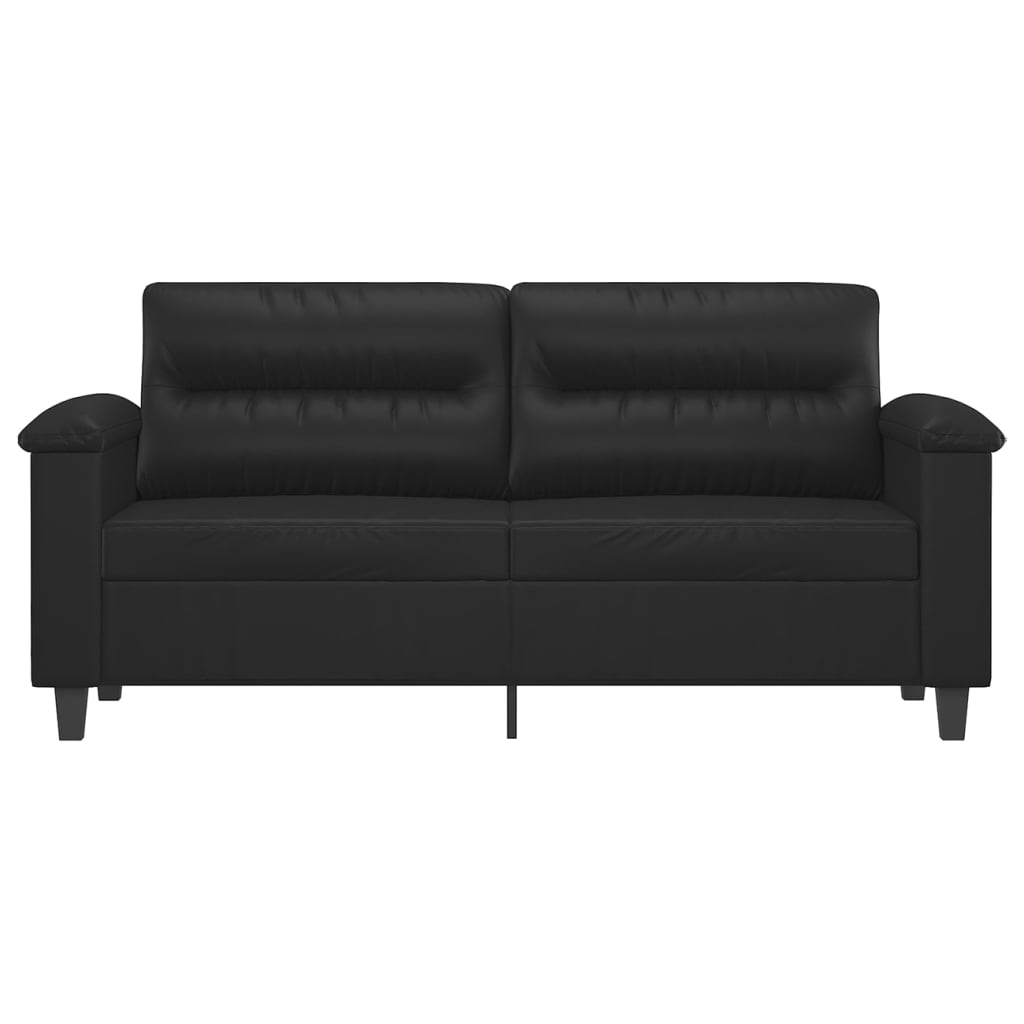 vidaXL Canapea cu 2 locuri, negru, 140 cm, piele ecologică